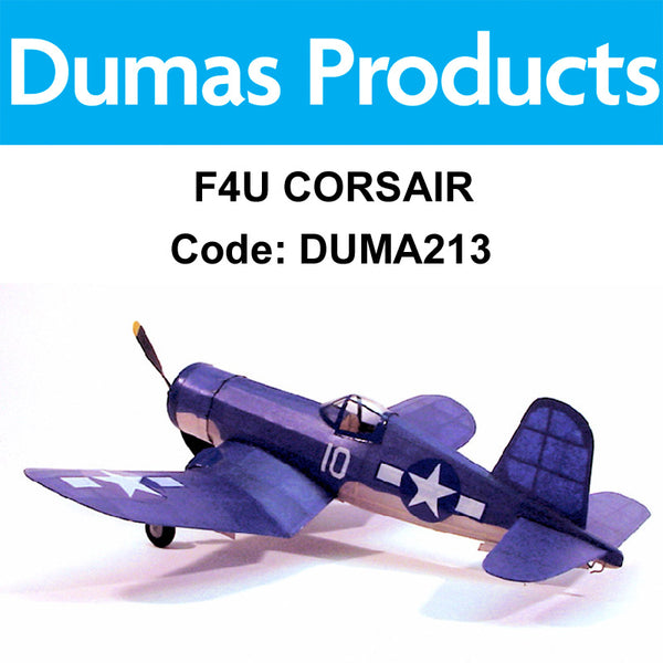 DUMAS F4U Corsair Rubber Band Plane Walnut Scale 17.5in Wingspan - DUMA213