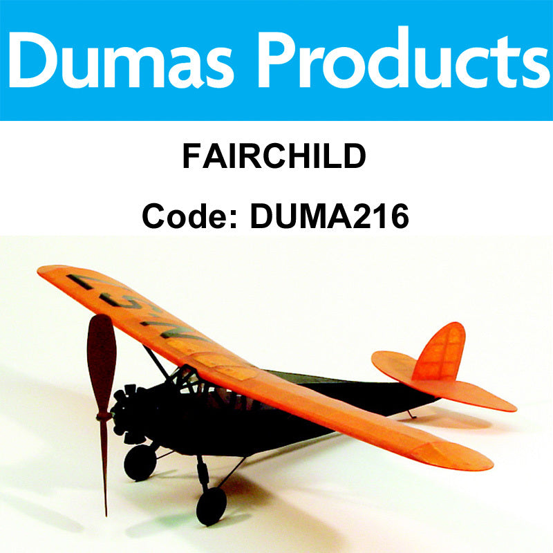 DUMAS Fairchild FC-2 Rubber Band Plane Walnut Scale 17.5in Wingspan - DUMA216