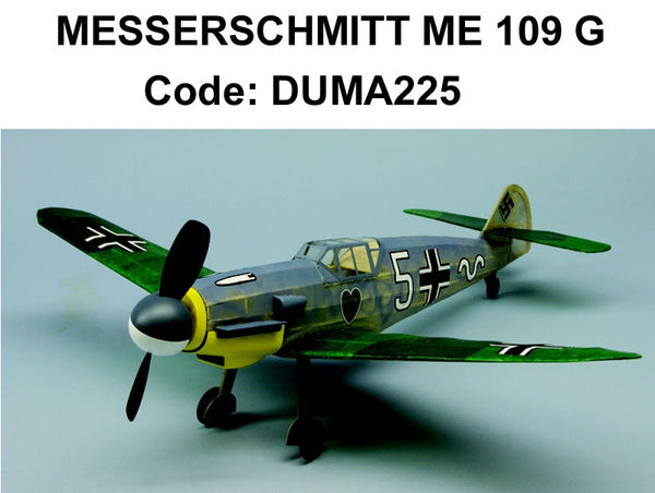 DUMAS Messerschmidt ME 109G Rubber Band Plane Walnut Scale 18in Wingspan - DUMA225