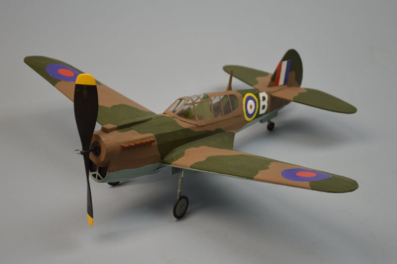 DUMAS P-40 Kitty Hawk Rubber Band Plane Walnut Scale 18in Wingspan - DUMA235