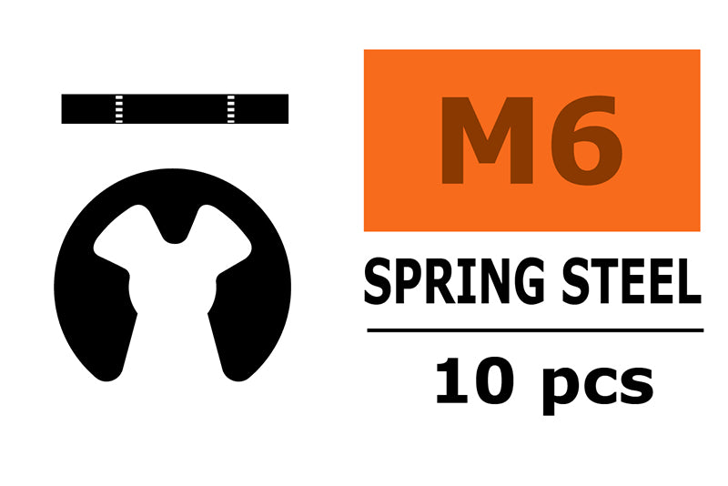 E-clips, 6mm, Spring Steel (10pcs) GF-0158-008