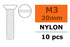 Countersunk screw, M3X20, Nylon (5pcs) GF-0311-004