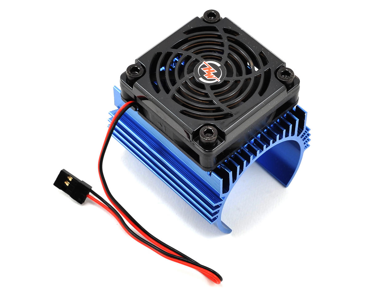 HOBBYWING 1:8 Heatsink & Fan 44mmD x 65mmL Blue Aluminium - HW86080130