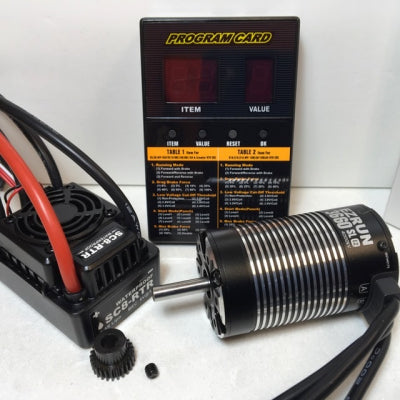 HOBBYWING EzRun 4000Kv 3660 Sensorless Brushless 5mmS Motor, 120A WP ESC & Program Card - HWAP120BL4000