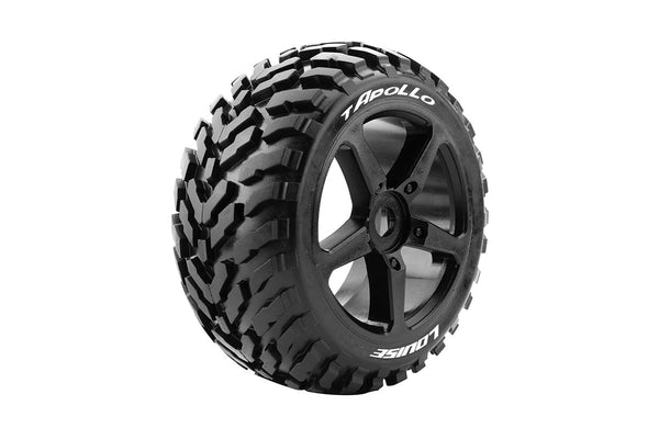 LOUISE T-APOLLO 1:8 Truggy Sport Tyre on Black Wheel 2pcs - LT3252B