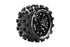 LOUISE MT-MCROSS 1:10 Monster Truck Soft Tyre on Black Wheel 2pcs - LT3274BH