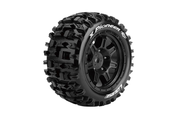 LOUISE X-PIONEER X-Maxx Monster Truck Sport Tyre on Black wheel 2pcs - LT3296B