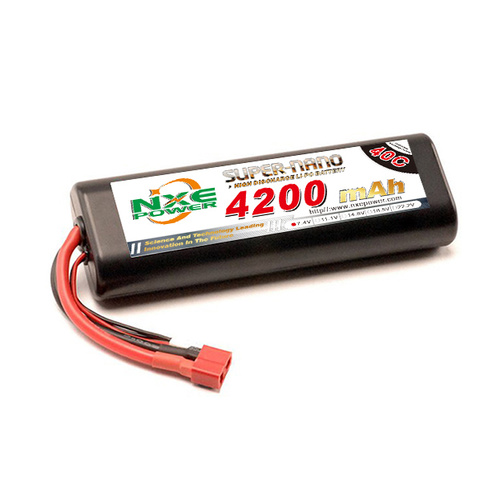 NXE 4200mah 7.4v 40c Lipo Battery Hard Round Case - NXE4200HCR402SDEANS
