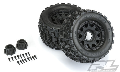PROLINE BADLANDS MX38 3.8in All Terrain Tyres on Black Raid Wheels w/ Removeable 17mm Hexes 2pcs - PRO1012710