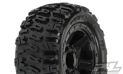PROLINE TRENCHER 2.2in M2 Tyres on Desperado Black Wheels for 1:16 E-Revo 2pcs - PRO119411