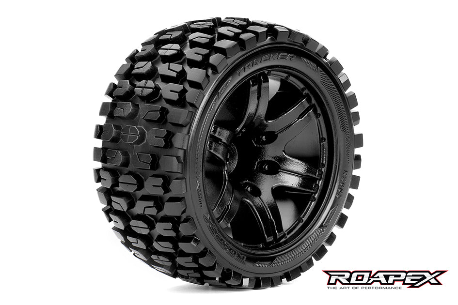 ROAPEX TRACKER 1:10 Stadium Truck Tyre on Black Wheel 2pcs - R2002-B2