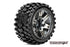 ROAPEX RHYTHM 1:10 Stadium Truck Tyre on Black Chrome Wheel 2pcs - R2003-CB2