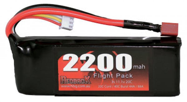 REDBACK 2200mah 11.1V 20C Lipo Battery Soft Case - RBLP3C22