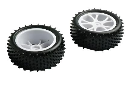RIVERHOBBY Fr Pin Tyre on White Wheels suit Spirit/ Vantage 2pcs FTX-6300W - RH-10300