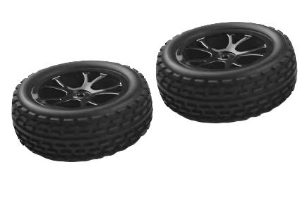 RIVERHOBBY Fr Split Rib Tyre on Black Wheel suit Spirit/ Vantage 2pcs FTX-6300B - RH-10302B