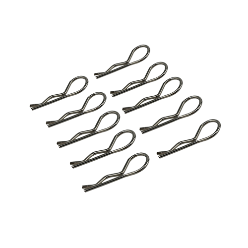RCT 1/16 Body Clips Silver 10pcs/bag Dia: 1.0mm - RCTEL01004E