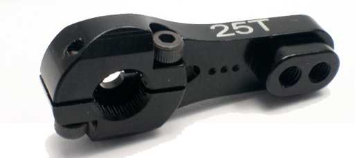 RCT Clamping Aluminum RC Servo Horns Black 25T 35mm, L=19/23mm - RCTSH06001