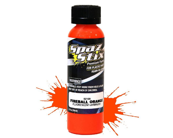 SPAZ STIX Fireball Orange Fluorescent Airbrush Paint 2oz - SZX02100