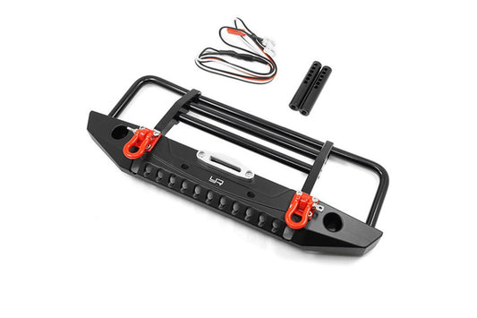 YEAH RACING Fr Bumper Black Aluminium w/ LEDs Suits TRX-4 & SCX10 - YEA-TRX4-032BK
