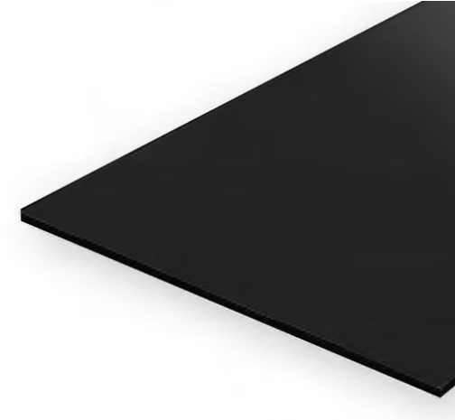 EVERGREEN 1x150x300mm Black Styrene Sheet 2pcs - EG9515