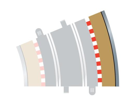 SCALEXTRIC Outer Border Curve Rad-3 22.5deg 4pcs - C8224