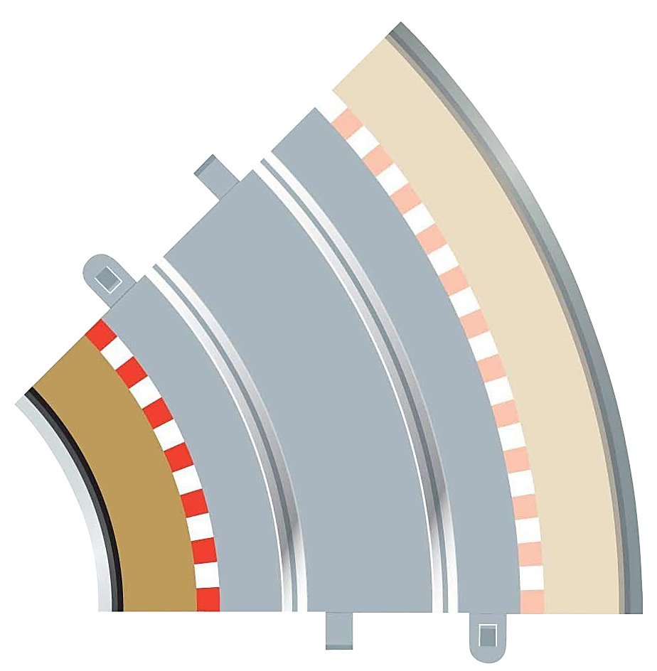 SCALEXTRIC Inner Border Curve Rad-2 45deg 4pcs - C8225