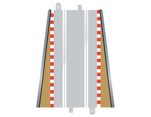 SCALEXTRIC 350mm Tapered Borders Lead In & Out - C8233