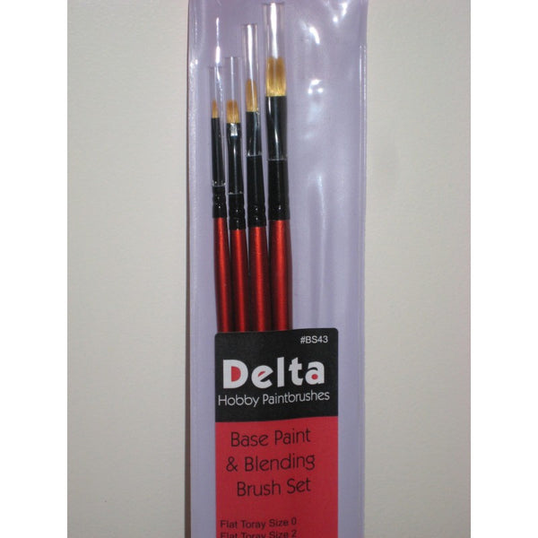 DELTA Base Paint & Blending Brush Set 4pcs - DLBS43