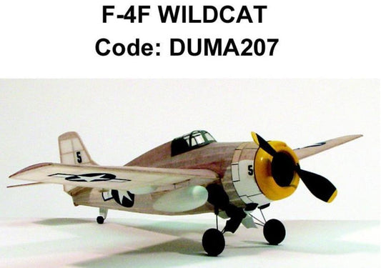DUMAS F-4F Wildcat Rubber Band Plane Walnut Scale 17.5in Wingspan - DUMA207