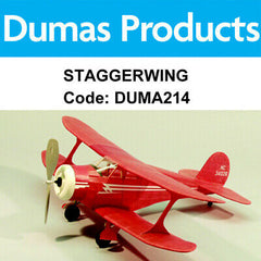 DUMAS Staggerwing Rubber Band Plane Walnut Scale 17.5in Wingspan - DUMA214