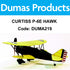 DUMAS Curtiss P-6E Hawk Rubber Band Plane Walnut Scale 17.5in Wingspan - DUMA219