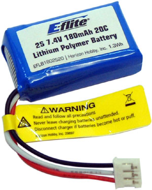 E-FLITE 180mah 7.4V 2S LiPo Battery UMX Connector - EFLB1802S20