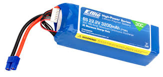 E-FLITE 3200mAh 22.2v 6S 30C SC LiPo Battery w/ EC3 - EFLB32006S30