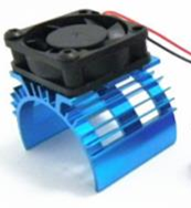 RCT Metal Heat Sink for 36mm Motor with 30x30mm Fan - Blue - RCTMM01A2
