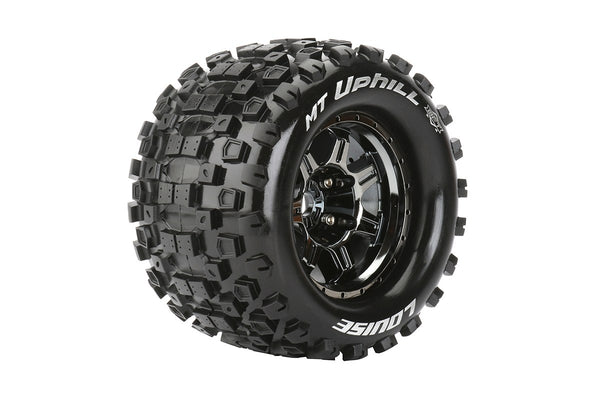 LOUISE MT-UPHILL 1:8 Monster Truck Wheel and Tyre Set 17mm Hex 1/2in Offset 2pcs - LT3322BH