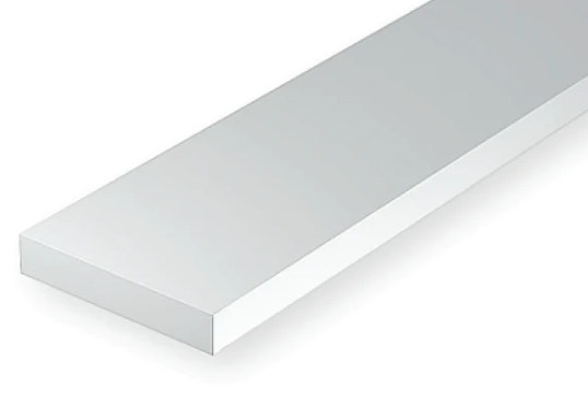 EVERGREEN 3.2x4.8x600mm White Styrene Strips 8pcs - EG388