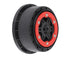 PROLINE SPLIT SIX 2.2/3.0in Short Course Black Wheel with Red Beadlock Rr 2pcs - PR2715-04
