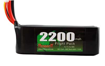 REDBACK 2200mah 11.1V 30C Lipo Battery - RBLP3C2230