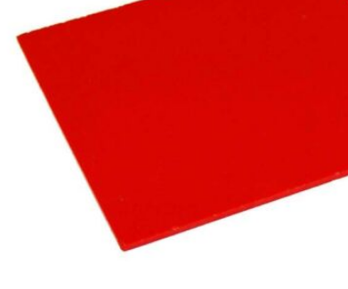 EVERGREEN .25x150x300mm Red Styrene Sheet 2pcs - EG9901