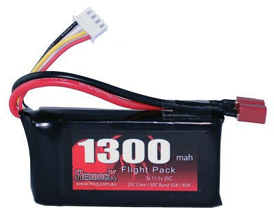 REDBACK 1300mah 11.1V 25C Lipo Battery Soft Case - RBLP3C13
