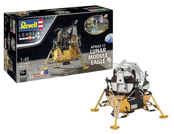 REVELL Apollo 11 Lunar Module Eagle 50th Anniversary Gift Set 1:48 - 03701