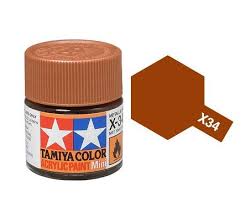 TAMIYA X-34 Metallic Brown Mini Acrylic 10ml - 81534