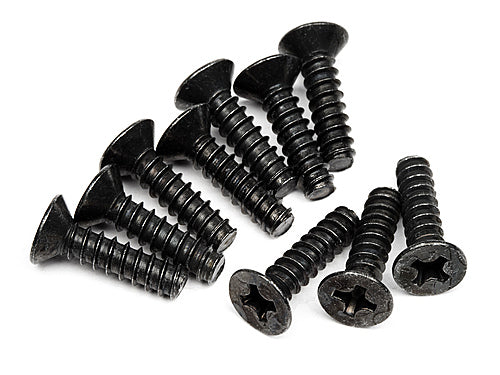 HPI 3x12mm Phillips Head Countersunk Self Tapping Screws 10pcs -  HPI-Z578