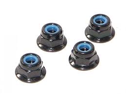 HPI 4mm Flanged Nyloc Nuts Black 4pcs - HPI-Z684